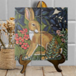 Hare Rabbit Garden Mural William Morris Inspired Tile<br><div class="desc">Inspired by the antique nature tapestries of artist William Morris,  my original,  copyrighted ceramic tile mural of a richly colored hare in a garden is now available as a beautiful single 6" tile trivet.</div>