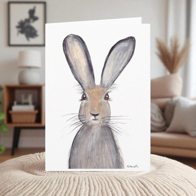 Hare rabbit watercolor animal woodland Cute Card (Creator Uploaded)