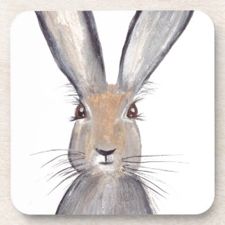 Hare rabbit watercolor cute animal wildlife 