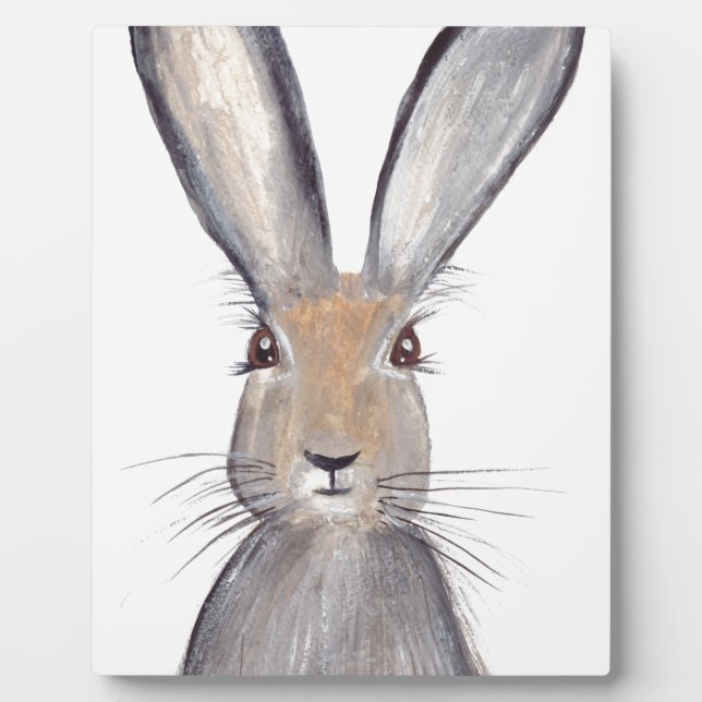 Hare rabbit watercolor plaque (Front)