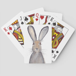 Hare rabbit watercolor poker cards