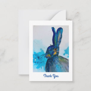 Hare Rabbit Watercolour Thank you card