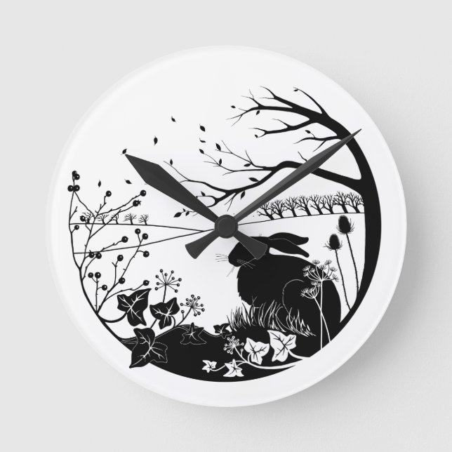 Hare Silhouette Clock (Front)