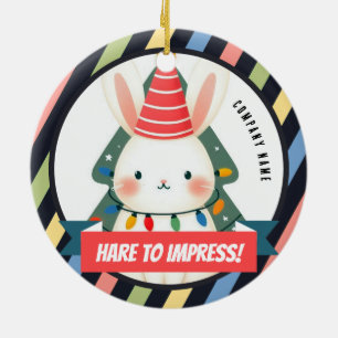 Hare to Impress! Office Christmas Ceramic Ornament