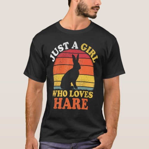 Hare  Vintage Just A Girl Who Loves Hare T_Shirt