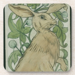 Hare (w/c on paper) drink coaster