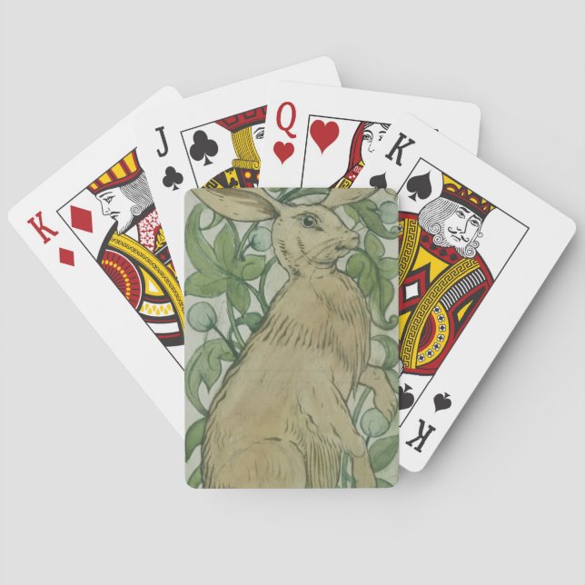 Hare (w/c on paper) poker cards (Back)