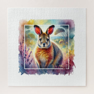 Hare Wallaby 030924AREF125 - Watercolor Jigsaw Puzzle