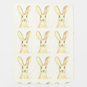 Hare watercolour painting animals Girl  Baby Blanket