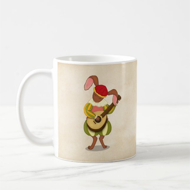Hare with Lute & Six Rhythmic Modes Medieval Modes Coffee Mug (Left)