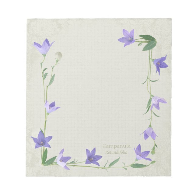 Harebell flower garland CC0339 Customizable Notepad (Front)
