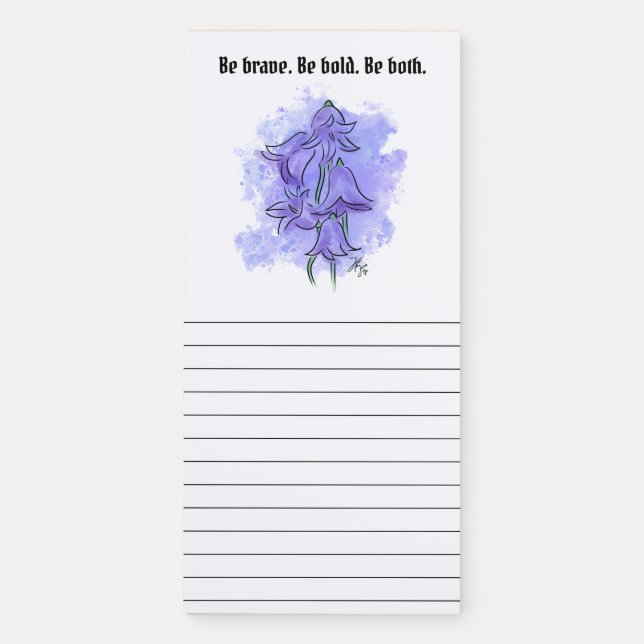 Harebell Flower Magnetic Notepad (Front)