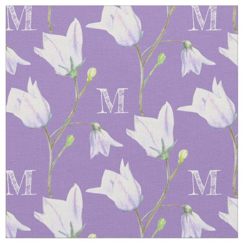 Harebell monogram purple blue fabric