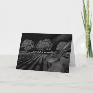 Hares at Night Card