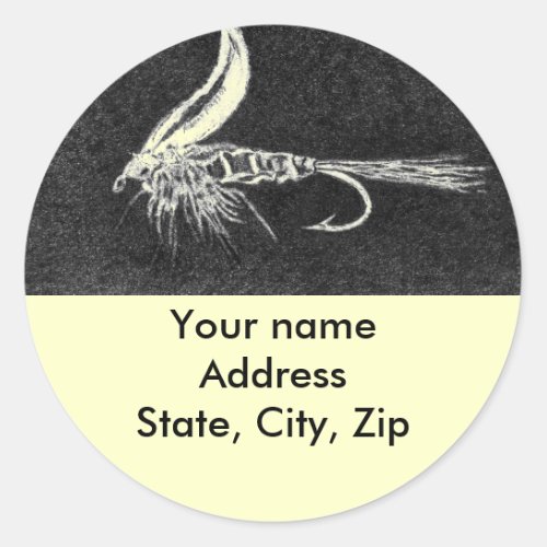 Hares Ear nymph fly fishing fly tying art Classic Round Sticker