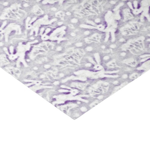 Hares Field Bunnies Rabbits Pattern White Violet Tissue Paper