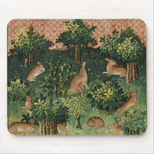 Hares in a Wood Mouse Pad
