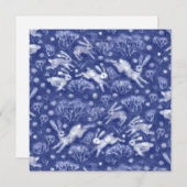 Hares Snow Field White Rabbits Winter Animal Blue (Front/Back)