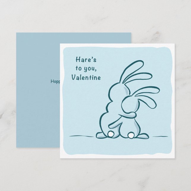 Hare's to you - rabbit Valentine Holiday Card (Front/Back)