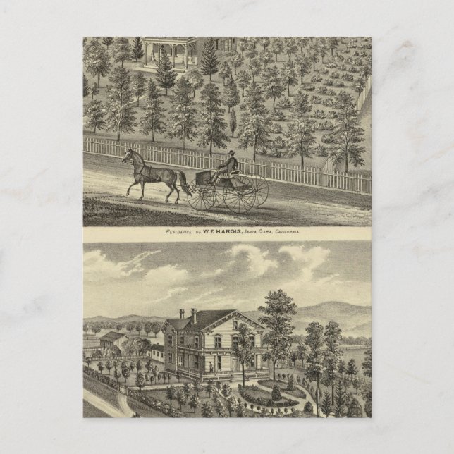 Hargis, Cheney residences Postcard (Front)