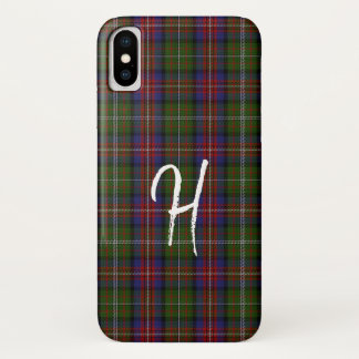 Hargis Clan Monogrammed Tartan Plaid iPhone X Case