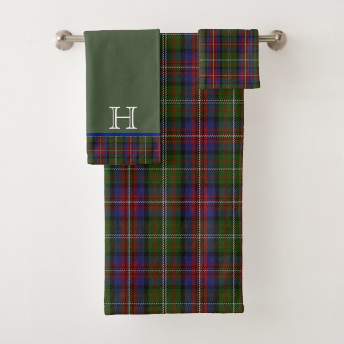 Hargis Tartan Monogrammed Bath Towel Set
