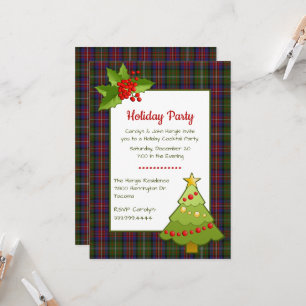 Hargis Tartan Plaid Festive Christmas Party Invitation