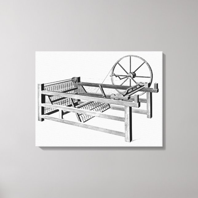 Hargreaves's Spinning Jenny, engraved by Canvas Print (Front)