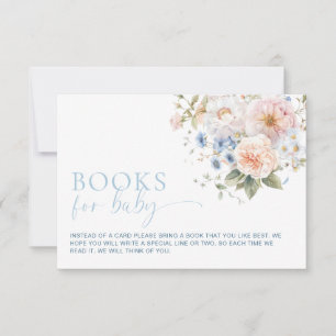 Hargrove Blue Floral Books For Baby Request Card