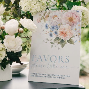 Hargrove Blue Floral Favors Sign
