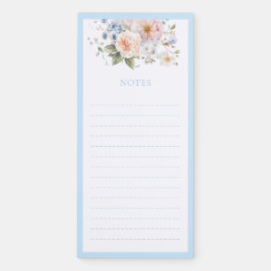 Hargrove Blue Floral Notes Magnetic Notepad