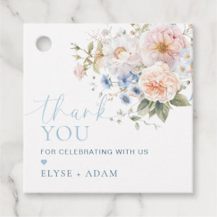 Hargrove Blue Floral Thank You Favor Tags