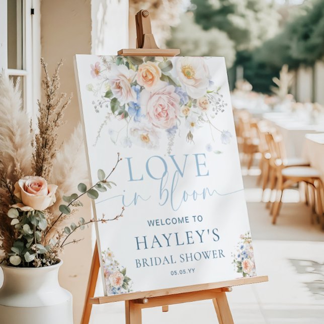 Hargrove Blue Love In Bridal Bloom Shower Welcome Foam Board (Creator Uploaded)