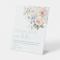 Hargrove Blue Sign Our Bible Wedding Guest Book