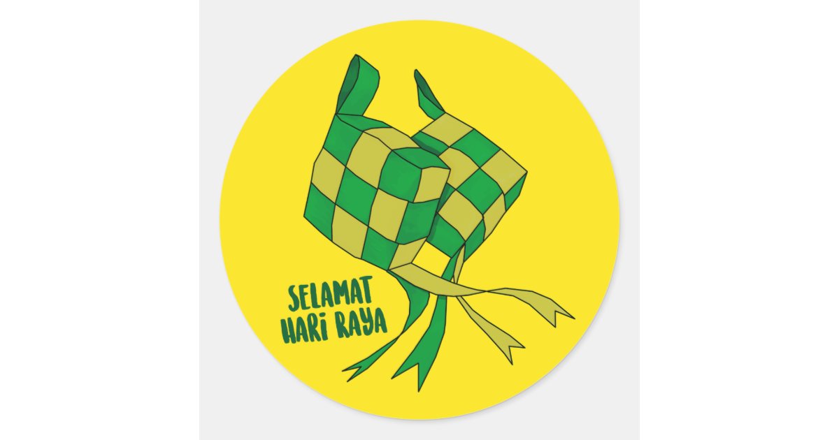 Sticker Raya Hijau Hari Raya Classic Round Sticker | Zazzle