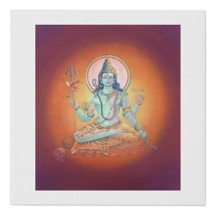 Harihara - Composite form of Gods Vishnu & Shiva Faux Canvas Print