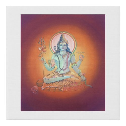 Harihara _ Composite form of Gods Vishnu  Shiva Faux Canvas Print