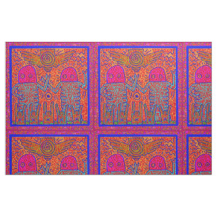 Haring Inspired Airplane Fantasy Fabric