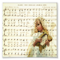 Hark hear the angels sing on vintage music sheet