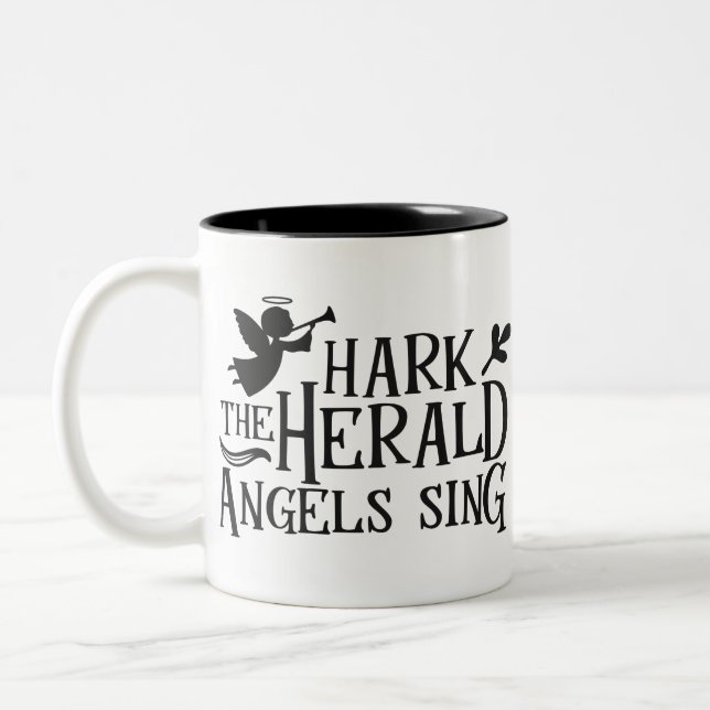 Hark the Herald Angel Sing Two-Tone Coffee Mug (Left)