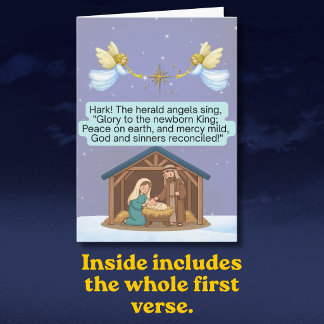 Hark The Herald Angels Sing Christmas Carol Card