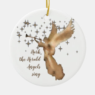 Hark the Herald Angels Sing Christmas Ceramic Ornament