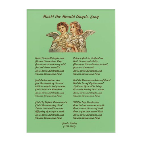 Hark the Herald Angels Sing Christmas Lyrics Acrylic Print