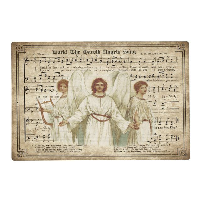 Hark the Herald Angels Sing Christmas Place Mat (Front)
