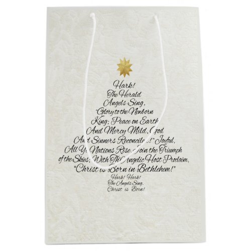 Hark the Herald Angels Sing Christmas Tree Medium Gift Bag