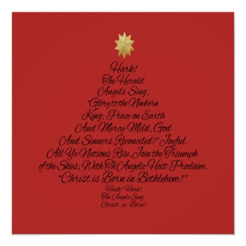 Hark the Herald Angels Sing Christmas Tree Poster