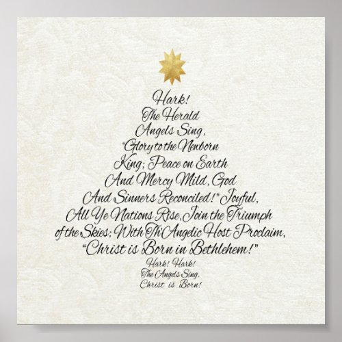 Hark the Herald Angels Sing Christmas Tree Poster