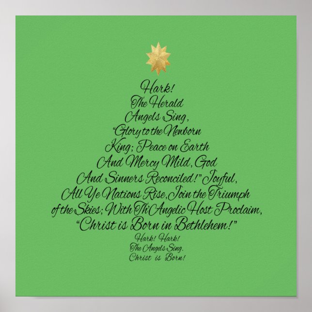 Hark the Herald Angels Sing Christmas Tree Poster (Front)
