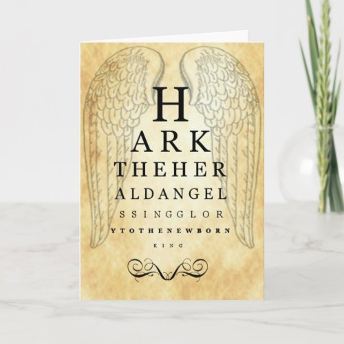 Hark The Herald Angels Sing Eye Chart Greeting Car Holiday Card