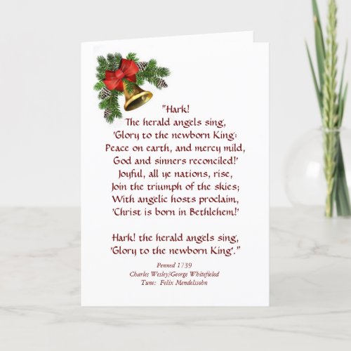 Hark the Herald Angels Sing Hymn Christmas Card